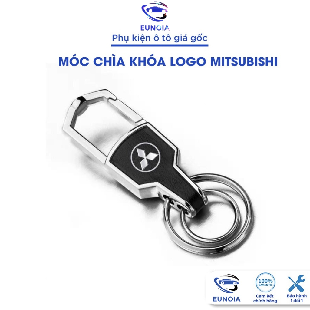 Móc khóa da cao cấp logo hãng Mitsubishi xpander attrage outlander lancer