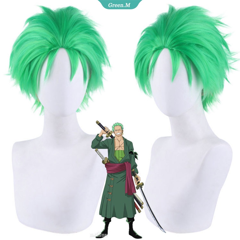 Tóc Giả Ngắn Màu Xanh Lục Chịu Nhiệt Độ Cao Hóa Trang Nhân Vật Roronoa Zoro Anime ONE PIECE