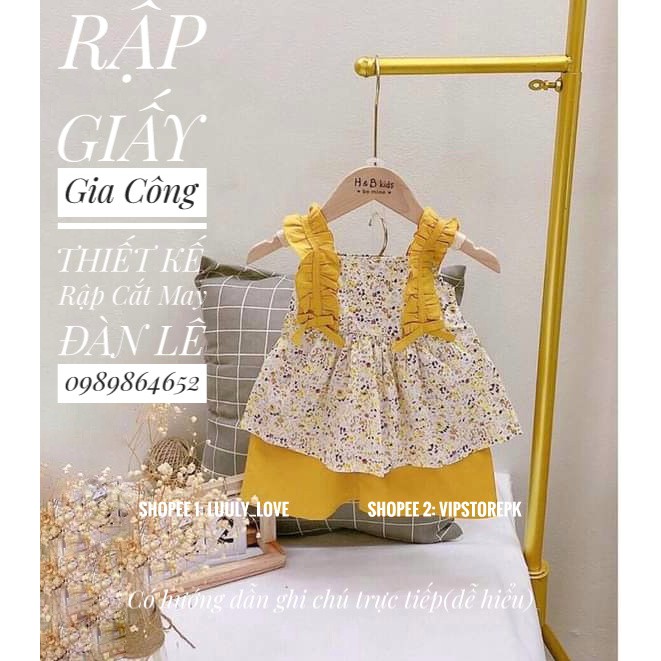 Rập giấyHT57 Rập giấy để cắt may mẫu đầm cho bé gái