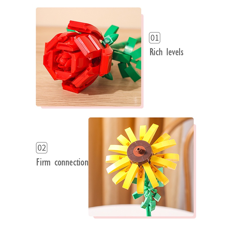 Đồ chơi xếp hình hoa ZHAN QI TOYS DIY sáng tạo vui nhộn dành cho nữ