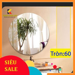 gương tròn soi nhà tắm bàn trang điểm treo tường kích thước tròn 60cm - guonghoangkim mirror D60