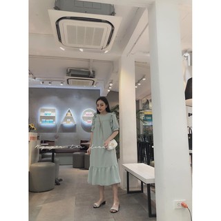 Váy xuông đũi vai bèo