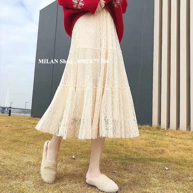 Chân váy ren xoè midi công chúa | BigBuy360 - bigbuy360.vn