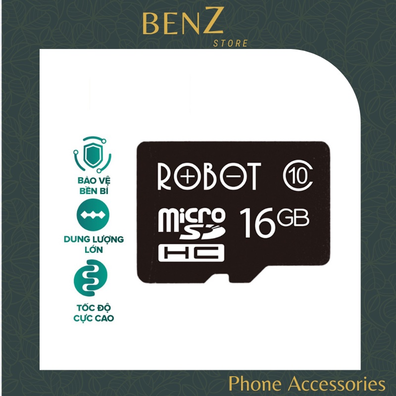 Thẻ Nhớ Micro SD ROBOT TF Card 16GB/ 32GB/ 64GB - Dành Cho Nhiều Loại Thiết Bị Camera, Laptop,Loa, Điện Thoại BenZ Store