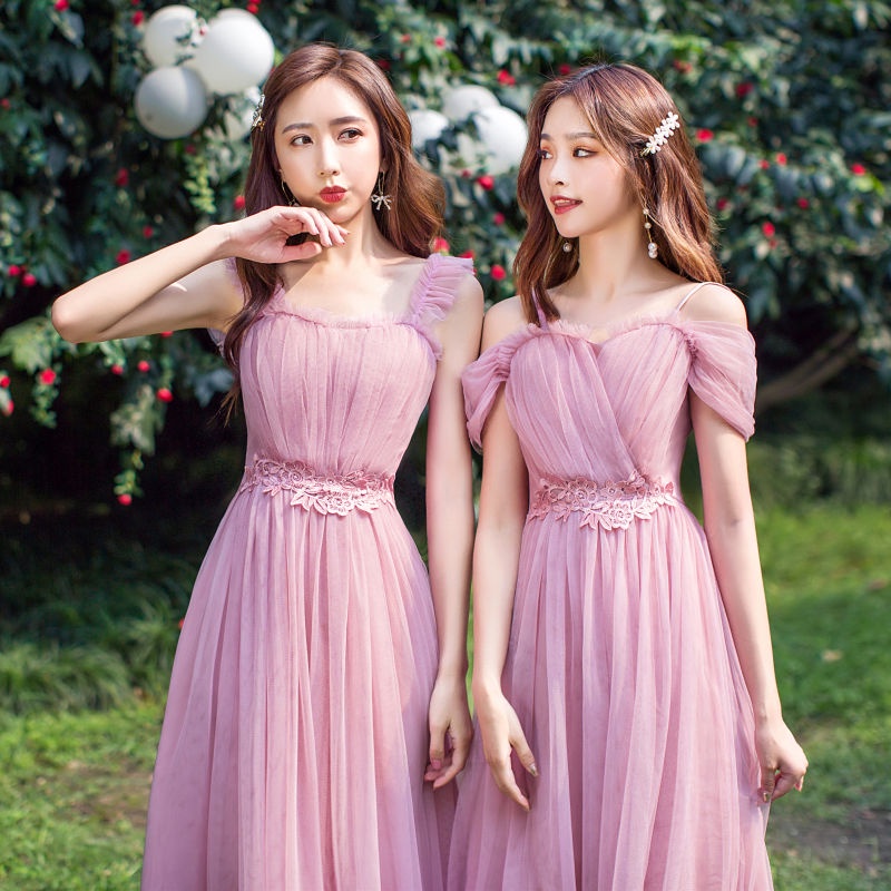 Đầm Phù Dâu Dáng Dài Phong Cách Hàn Quốc Mới 2022