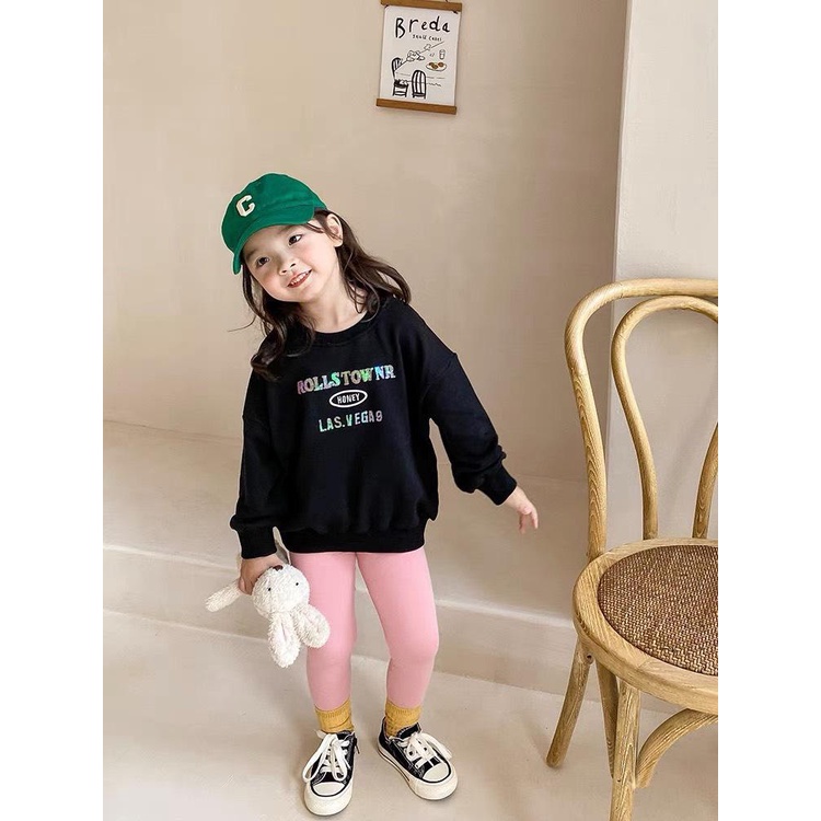 Set quần legging dài bé gái 4 màu chất thun co giãn  thoải mái vận động Shushibaby