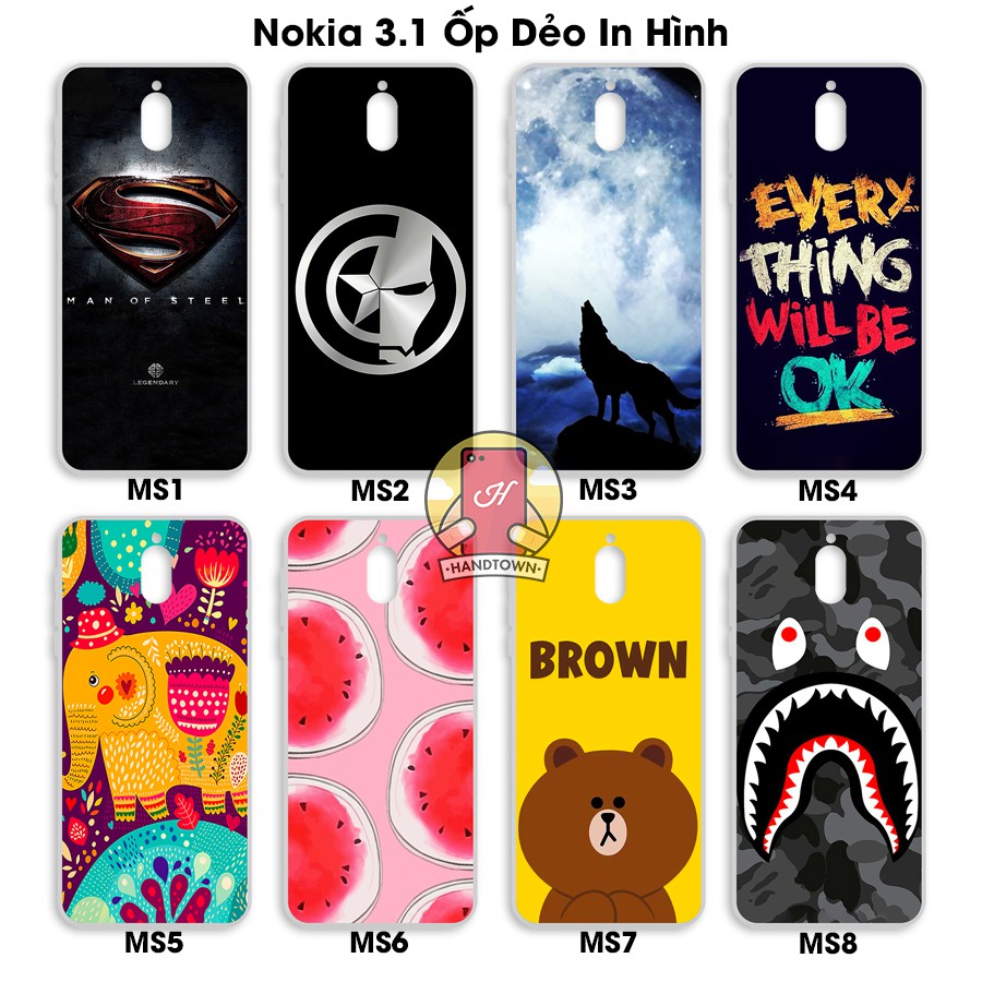 Ốp lưng Nokia 3.1 dẻo trong in hình Phần B