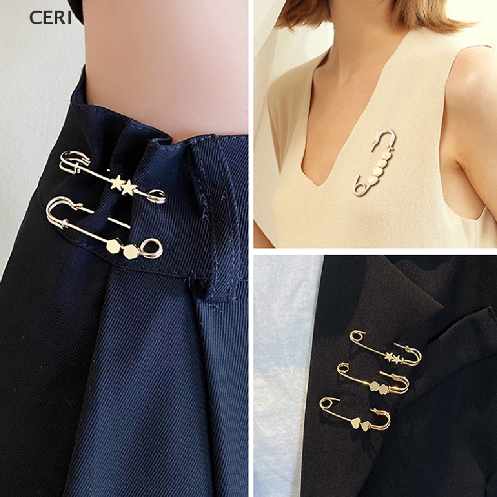 Ghim Cài Áo Hình Ngôi Sao / Trái Tim Màu Vàng Điều Chỉnh Được