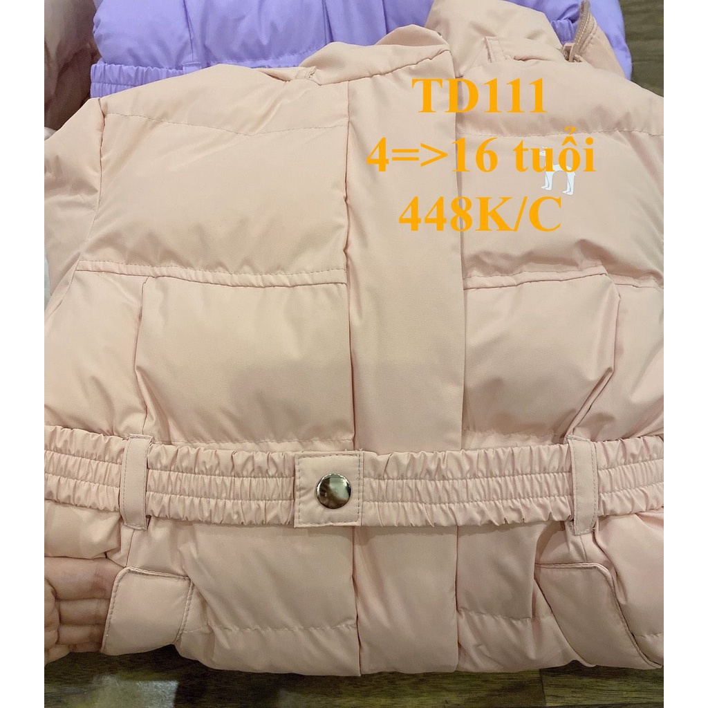 * Mã TD111: Parka dáng dài bé gái xuất hàn hàng VNXK siêu hot.