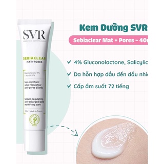 kem dưỡng SVR SEBIACLEAR Mat + Pores