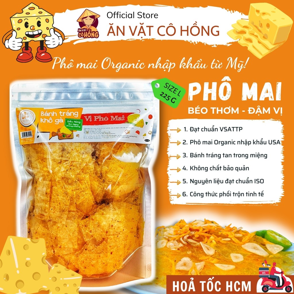 Bánh tráng trộn Phô mai CÔ HỒNG, Size L, đồ ăn vặt