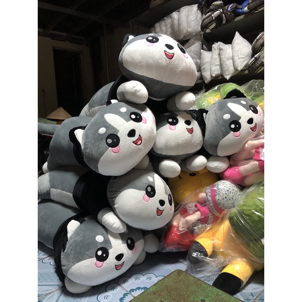 Gấu bông mèo mặc áo siêu kute, Gối ôm mèo Husky khổng lồ 90cm1-1m4, Thú nhồi bông mèo