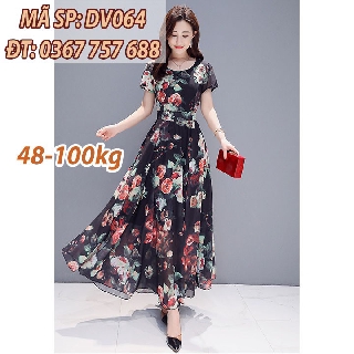 Đầm maxi voan 2 lớp cao cấp co giãn nhẹ mẫu mới DV064
