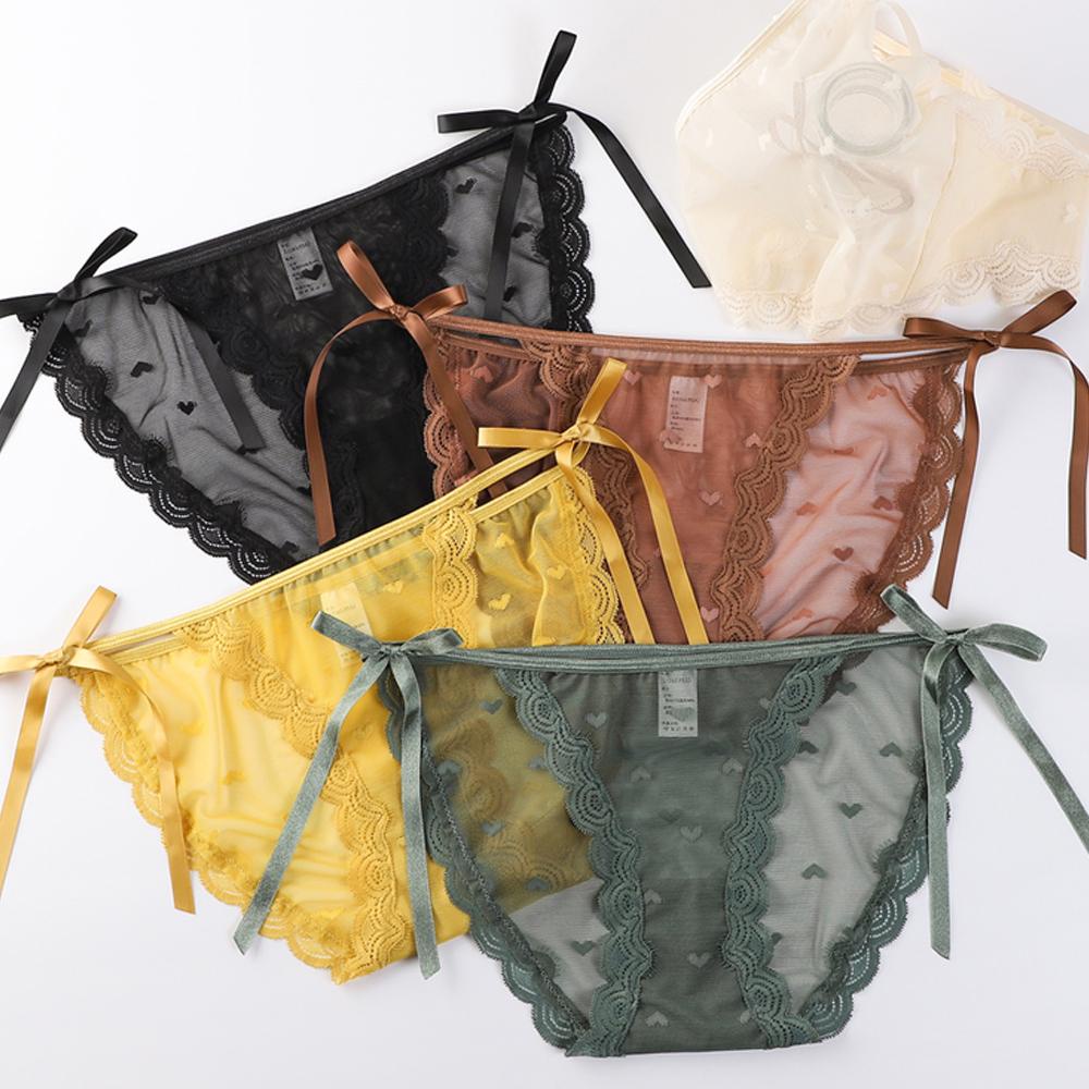 MOCHO Quần Lót Lưới Trong Suốt Lưng Thấp Đính Nơ Thiết Kế Quyến Rũ