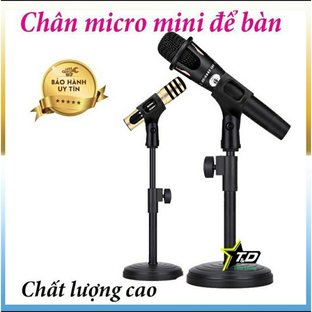 Chân Micro Mini Để Bàn Chắc Chắn - Giá Đỡ Micro Chân Tròn Chuyên Nghiệp Tăng Giảm Chiều Cao Phù Hợp Để Bàn