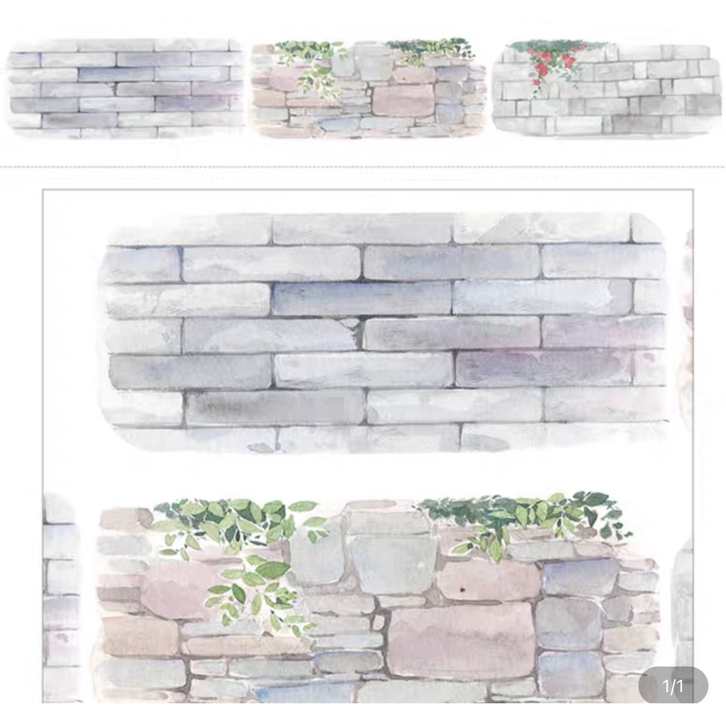 Washi tape nền lót gỗ, tường, đồng cỏ dùng trang trí sổ, bàn học, sổ tay, chiết theo chu kỳ sản phẩm