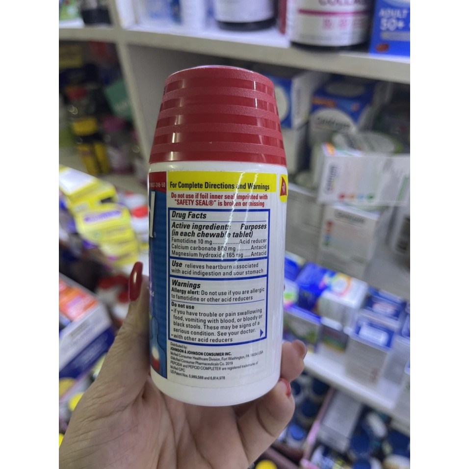 Pepcid complete mỹ giảm chứng ợ nóng, hỗ trợ dạ dày