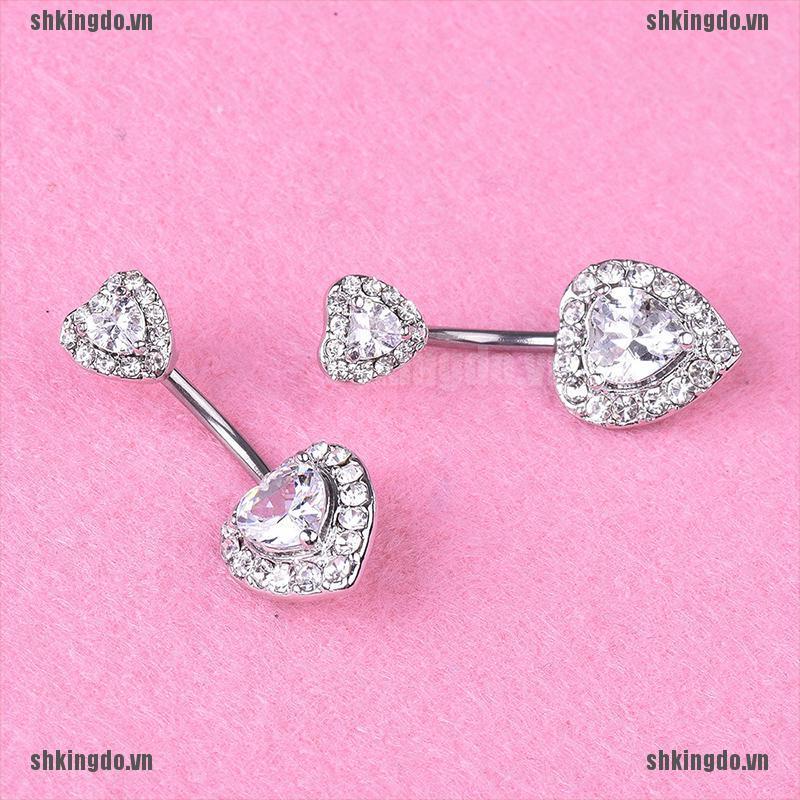 Khuyên Rốn Hình Trái Tim Đính Đá Xinh Xắn