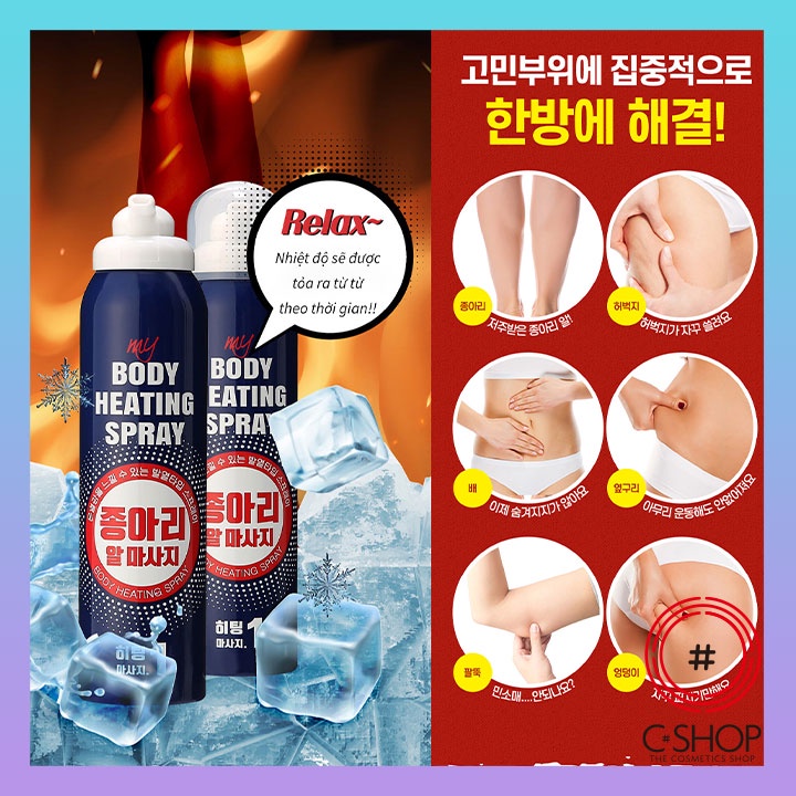 Xịt Tan Mỡ Cho Cơ Thể  AUGENBLICK MY BODY HEATING SPRAY_Mỹ phẩm Hàn Quốc chính hãng