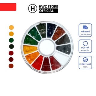 Pocket tròn màu nước maries 12 màu + nhũ holbein