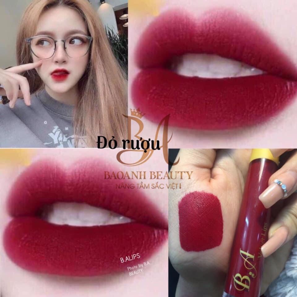 [12 Đỏ R.ư.ợ.u] Son Kem Lì Nắp Vàng Cao Cấp B.A Màu Đỏ R.ư.ợ.u | BigBuy360 - bigbuy360.vn