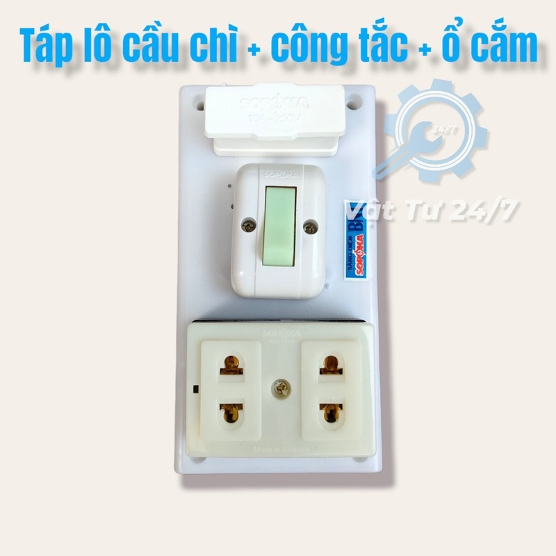 Táp lô nhựa bảng điện gắn tường cầu chì công tắc ổ cắm SOPOKA BN1 giá rẻ cho phòng trọ