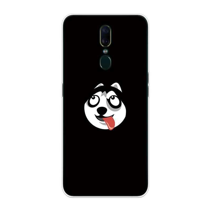 Ốp Lưng Oppo F7 F9 F11 Pro TPU mềm Case Cá tính đen tuyền Two