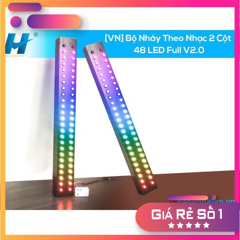 Combo Bộ Nháy Theo Nhạc 2 CỘT  48 LED Full V2.0