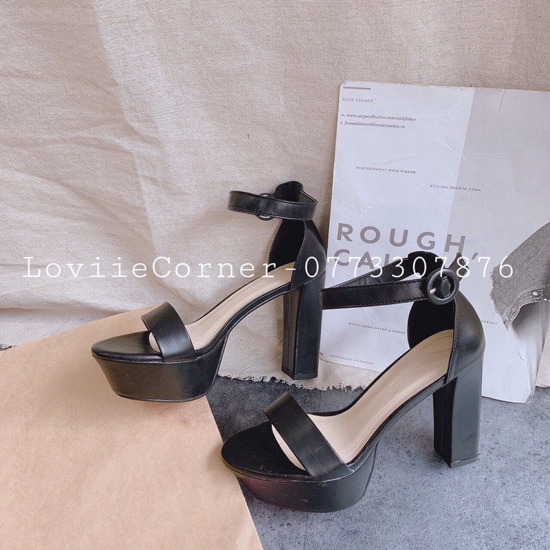 LOVIIECORNER- GIÀY SANDAL CAO GÓT 10 PHÂN ĐẾ ĐÚP - SANDAL CAO GÓT ĐẾ ĐÚP 12 PHÂN - GIÀY CAO GÓT 10CM ĐẾ VUÔNG G201071