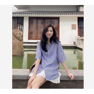 Set váy tennis + sơ mi tay lỡ kẻ sọc