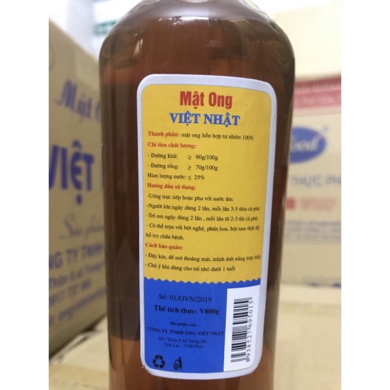Mật ong nguyên chất - mật ong nấu ăn làm bánh - Mật ong Việt Nhật 800G