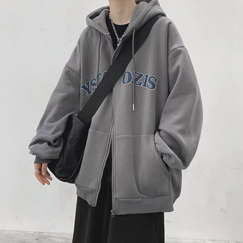 Áo Khoác Nỉ Hoodie Zip YSTA Unisex Form Rộng, 2 Màu ĐEN - XÁM SIÊU HOT