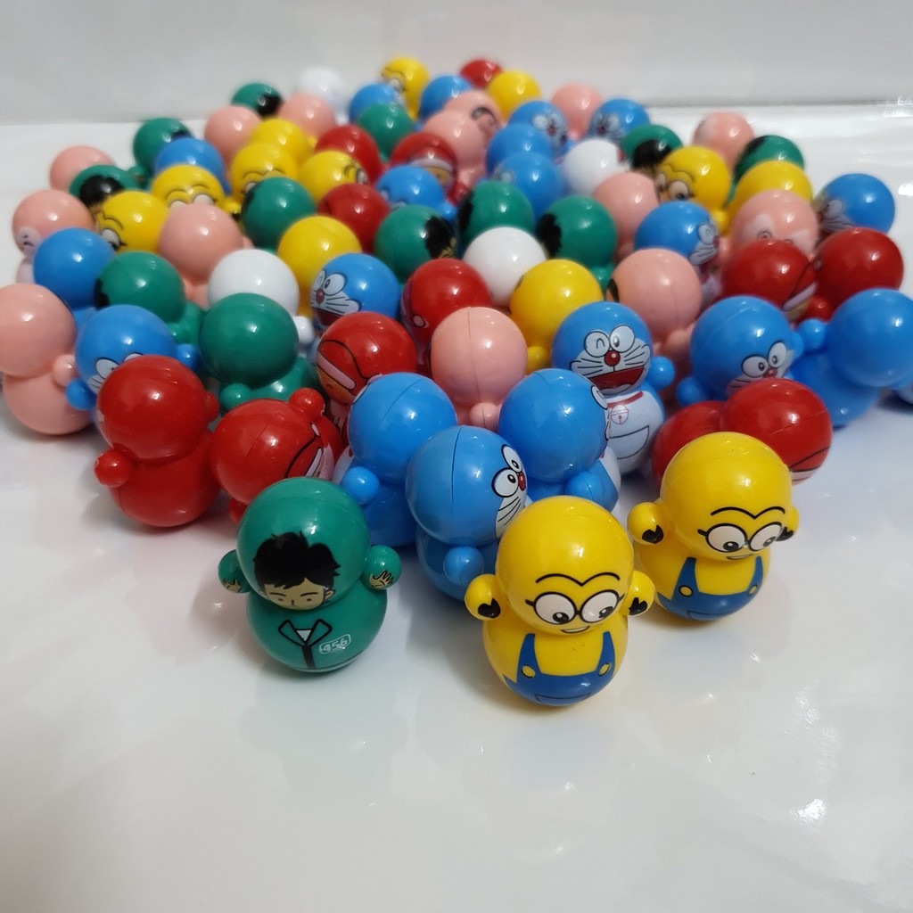 Đồ Chơi Lật Đật Mini Cho Bé Nhiều Phiên Bản Squid Game, Doraemon, Minion, Ông Già Noel