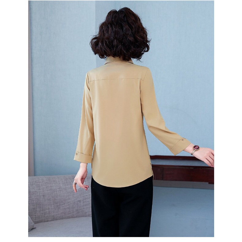 Áo Sơ Mi SixSisters Voan Tay Dài Thiết Kế Trẻ Trung Hợp Thời Trang Cho Nữ