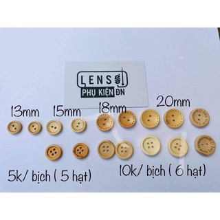 Cúc gỗ, nút gỗ nhiều màu, nhiều size