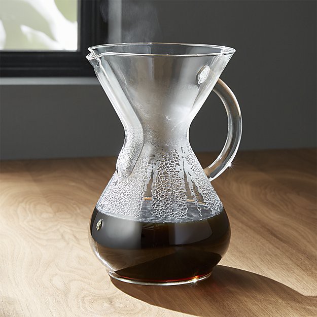 BÌNH PHA CÀ PHÊ BẰNG THỦY TINH CHEMEX USA 6 CUP CM-6GH HANDLE GLASS