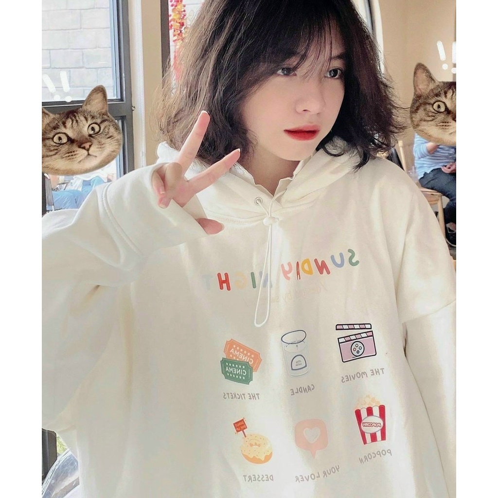Áo sweater mùa đông Sunday chất liệu nỉ bông mềm mịn giữ ấm tốt phong cách trẻ trung sành điệu
