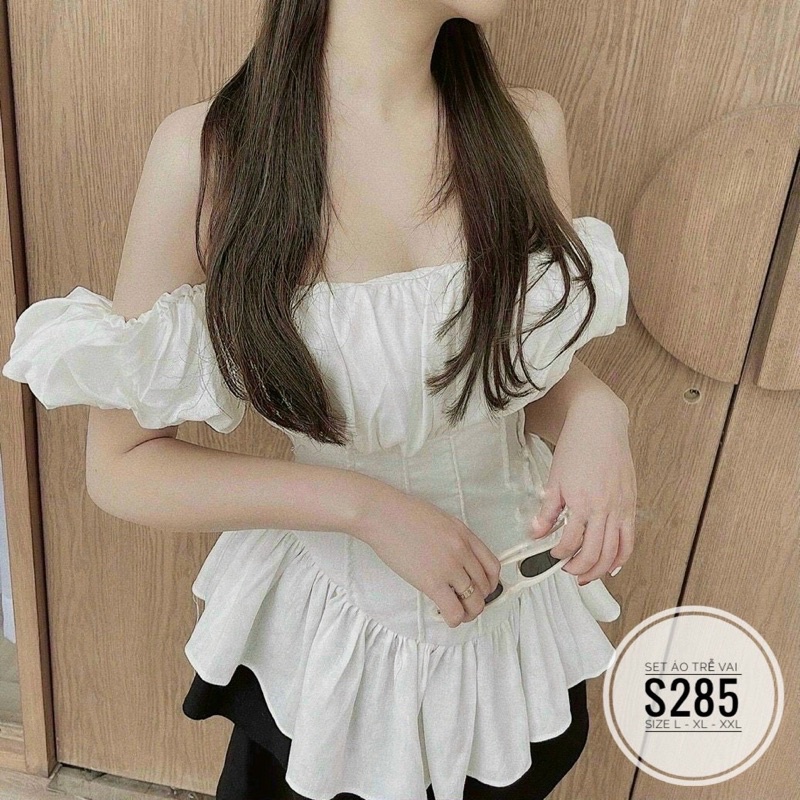 [ MÂY BIGSIZE ] Set áo trễ vai siêu đẹp Bigsize60-90kg