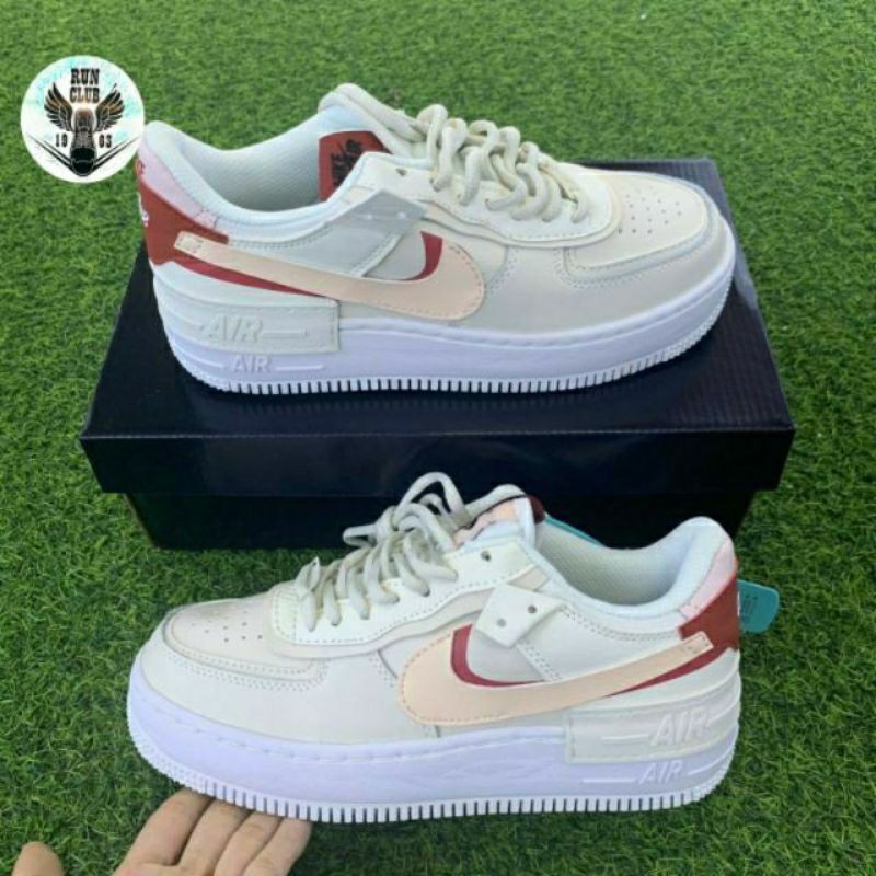 Giầy AIR Force 1 trắng gót đỏ thời trang nữ