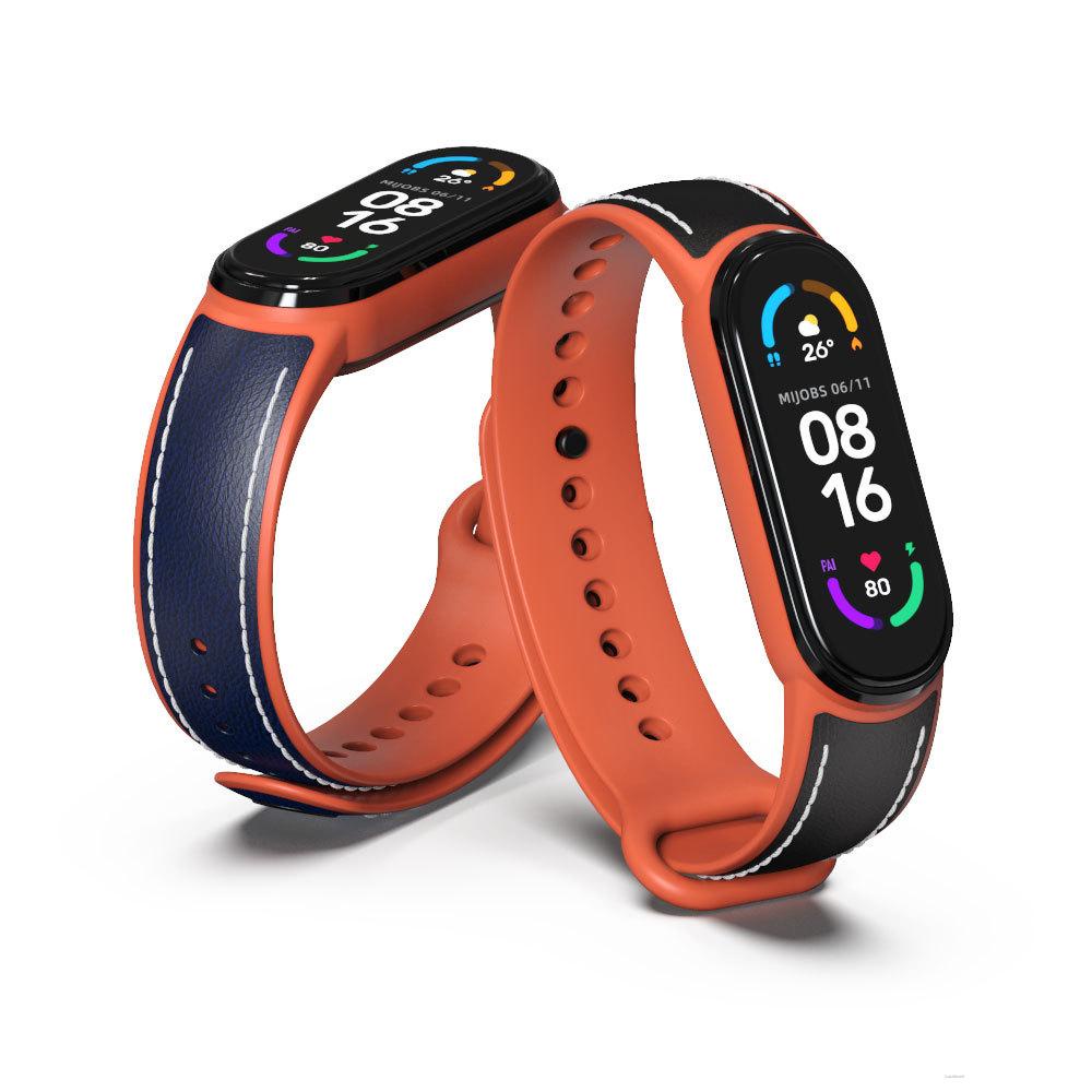 Hàng mới về Dây đeo bằng da thật cho Mi Band 6/5