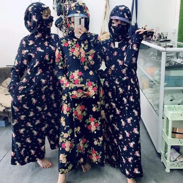 Áo chống nắng toàn thân 2 lớp Vải Lanh Nhật
