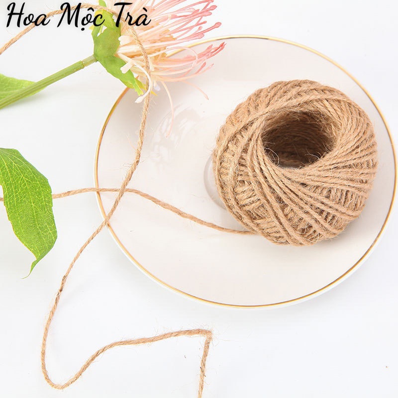 Cuộn 50m Dây Gai, Dây Thừng, Dây Cói Handmade, Decor Bản Nhỏ Treo Tranh Ảnh, Buộc Hoa, Buộc Quà