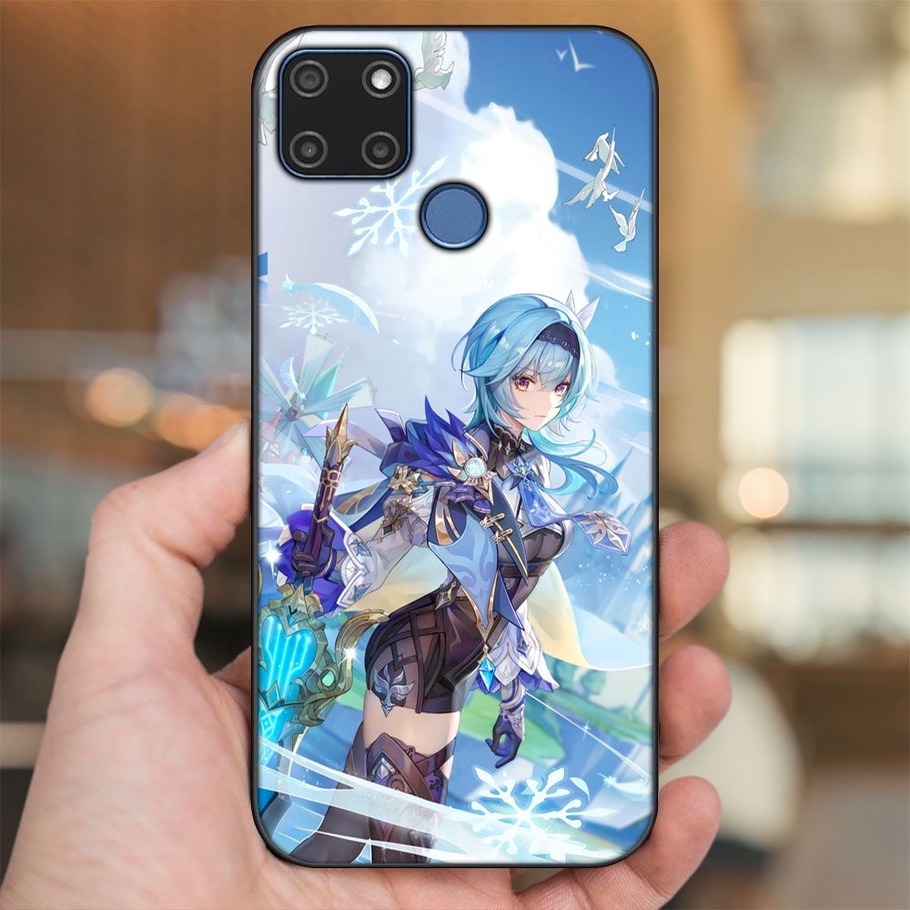 Ốp lưng Realme C12, C21Y viền đen in hình Eula Genshin Impact