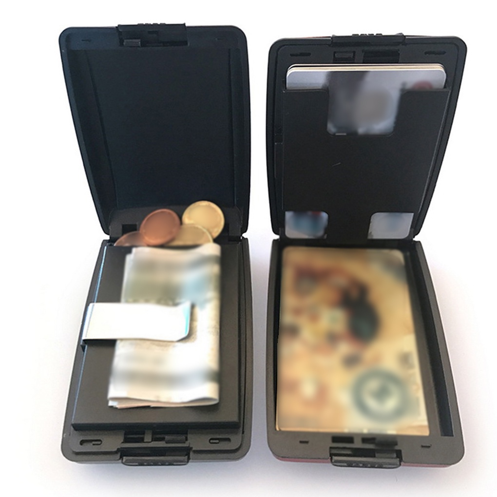 Smart Wallet Blocking Credit Card Holder Case Aluminum Waterproof Deposit Withdrawal Notecase