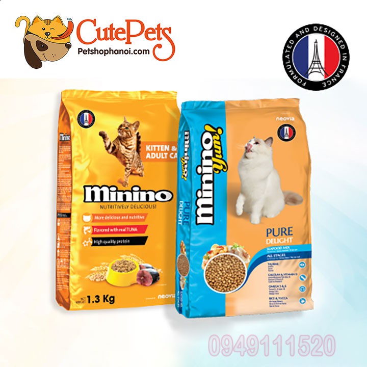 Thức ăn cho mèo MININO 1.3kg Vị cá Ngừ Dành cho mèo mọi lứa tuổi - CutePets Phụ kiện thú cưng Pet Shop Hà Nội