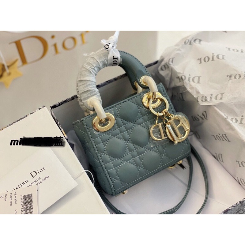 Túi xách diỏr mini lady 3 ô sz 12 chất da thật