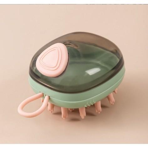 Lược silicon massage gội đầu có đựng xà phòng