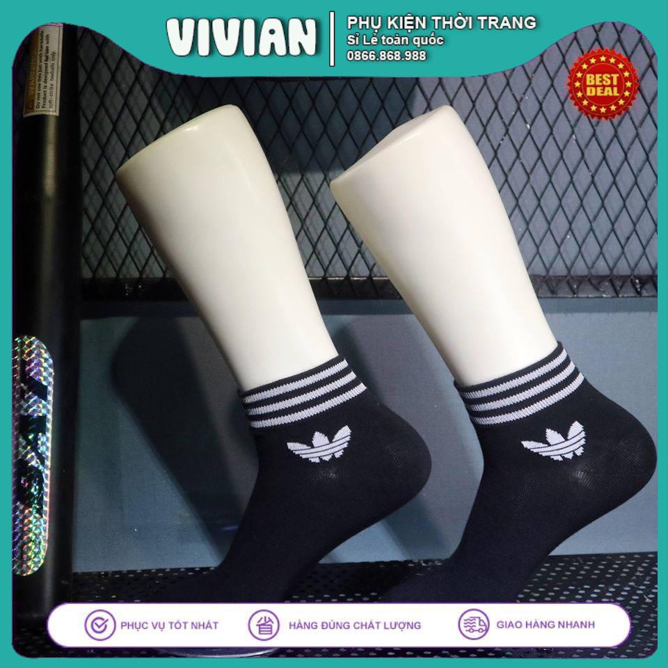 Vớ ADIDAS cổ ngắn 3 sọc [ Free ship ] Tất cổ ngắn nam nữ, Phong cách thể thao, chất liệu cotton kháng mùi hôi