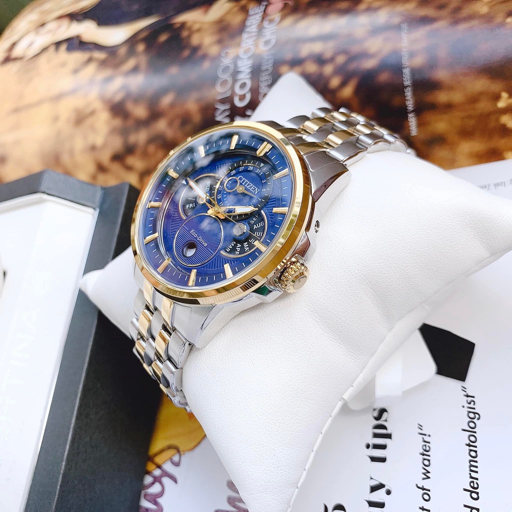Đồng hồ nam chính hãng Citizen Eco-Drive Calendrier Moon Phase BU0054-52L- Máy pin năng lượng ánh sáng - Kính cường lực