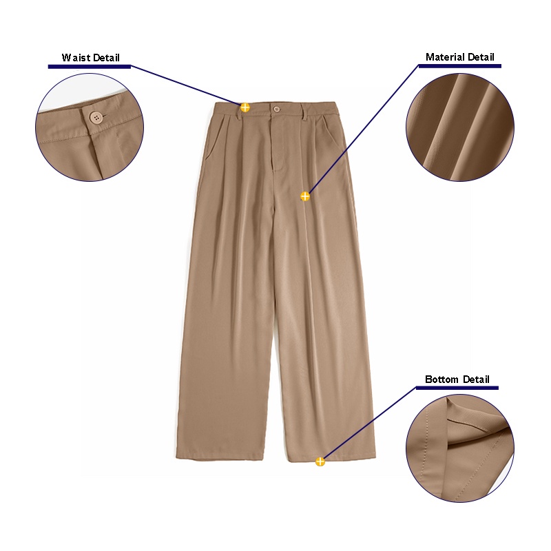 Quần dài ống rộng ZANZEA màu trơn phong cách Hàn Quốc thời trang vintage cho nữ